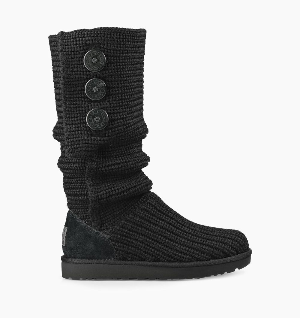 Ugg Classic Cardy - Womens Tall Boots - Black - NZ (8756ZVNLE)